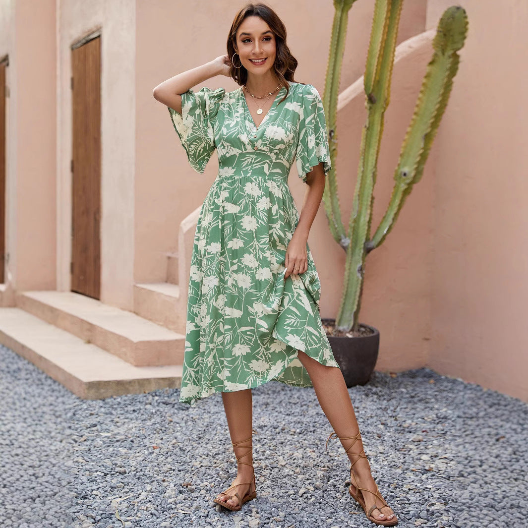 Robe A-ligne à fleurs Chic und Stil pour femmes