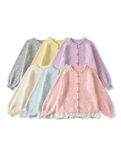 Dames Élégant Gilet en Tricot avec Dentelle et Détails de Bouton Chic und Stil