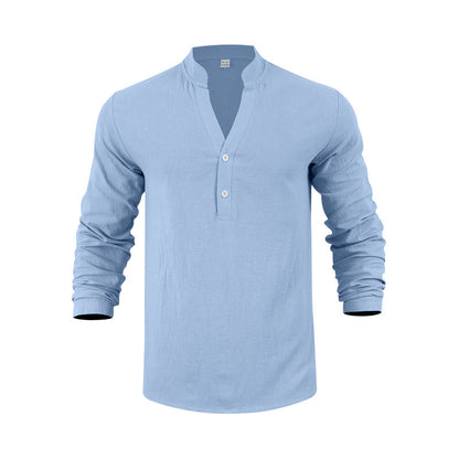 Chemise Henley à manches longues tendance pour hommes avec design texturé Chic und Stil