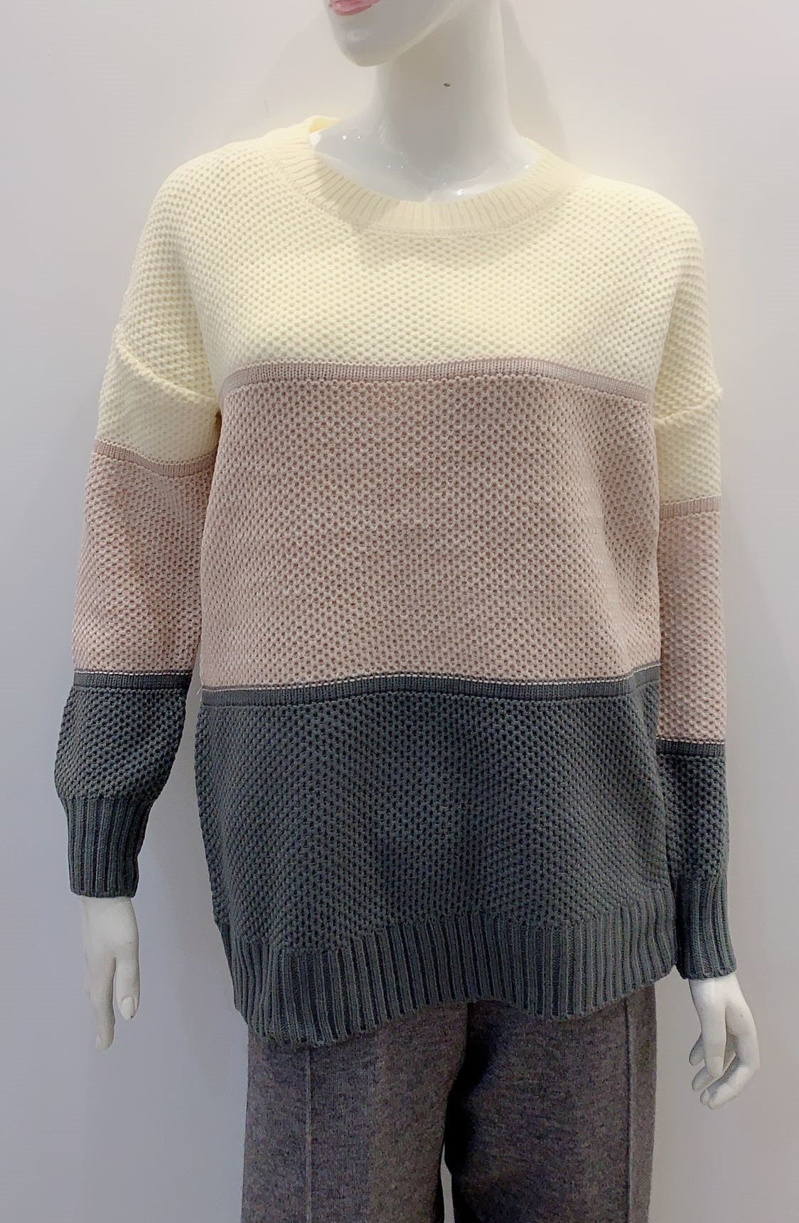 Pull en maille pour femmes avec un design de blocs de couleurs décontracté Chic und Stil