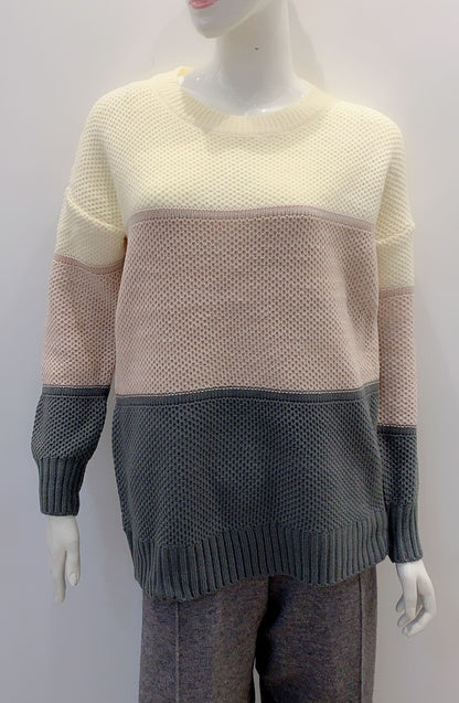 Pull en maille pour femmes avec un design de blocs de couleurs décontracté Chic und Stil