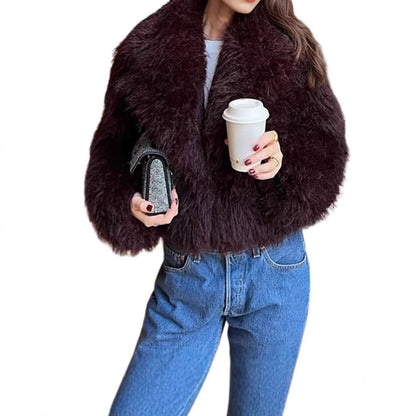 Oversized faux fur jacket for women Chic und Stil