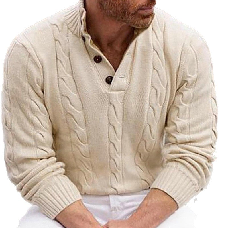 Pull-over en tricot pour hommes avec un motif de tressage moderne et un col montant pratique Chic und Stil
