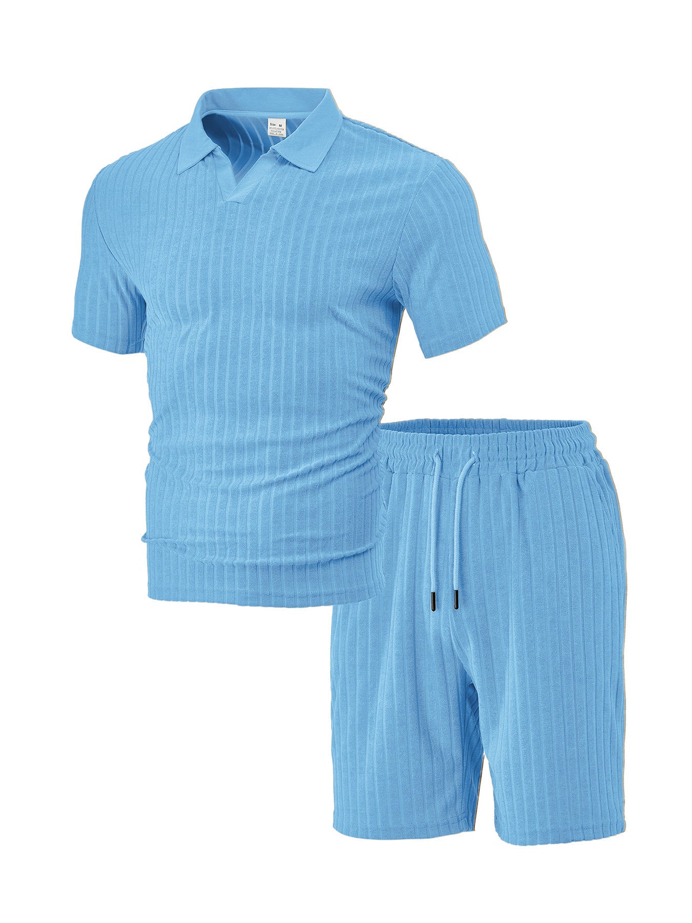 Ensemble décontracté polo et shorts pour hommes en coton plissé Chic und Stil