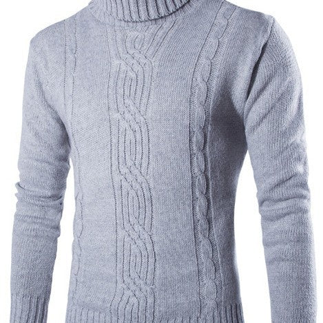 Pull-over tricot tendance pour hommes avec col montant et structure à torsades raffinée Chic und Stil