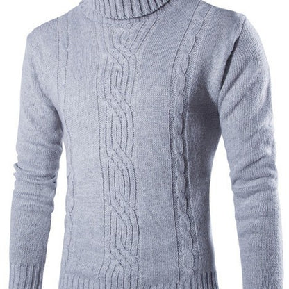 Pull-over tricot tendance pour hommes avec col montant et structure à torsades raffinée Chic und Stil