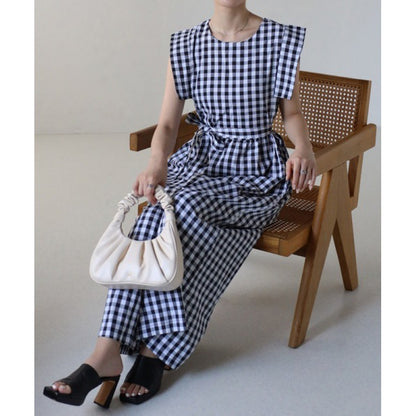 Dames Élégante Robe Maxi Sans Manches Chic und Stil