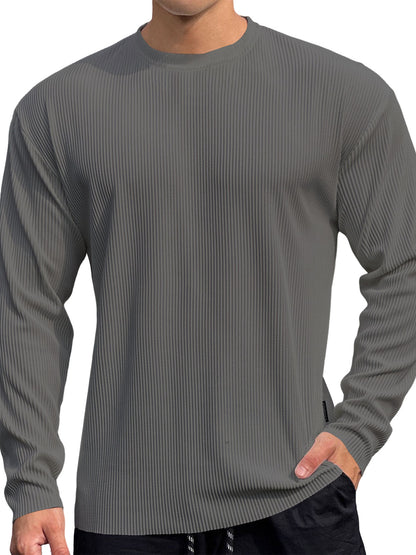 Pull-over en tricot fin pour hommes avec motif en côtes texturées Chic und Stil