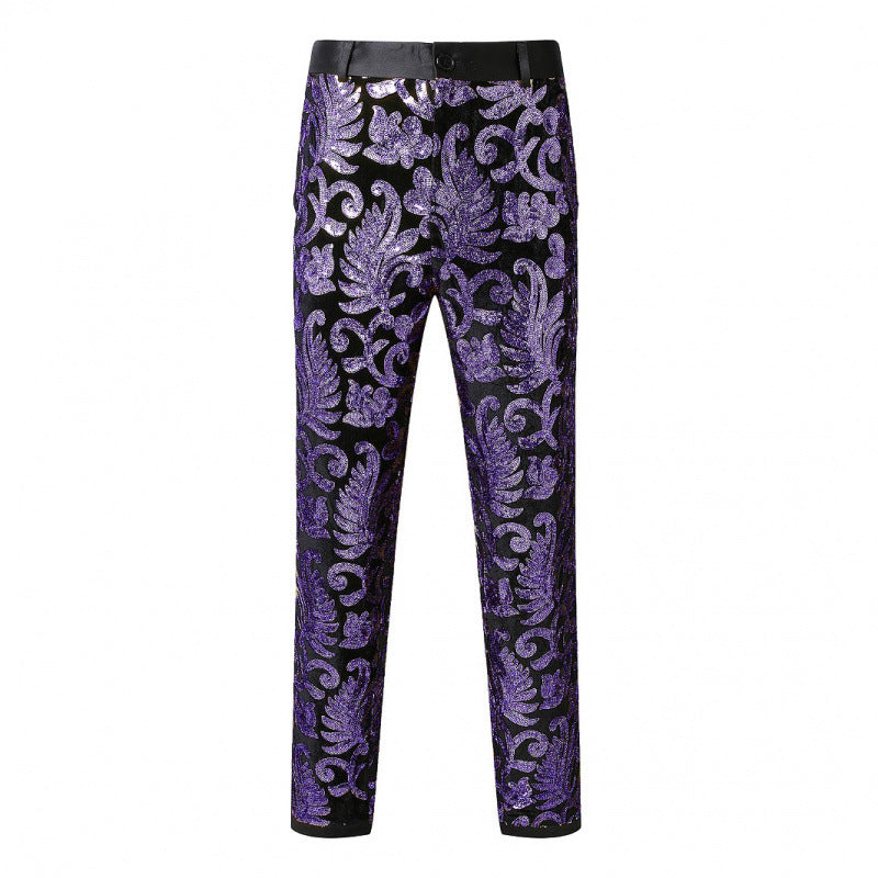 Elegant sequin pants for men with floral design Chic and Style