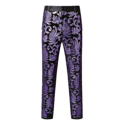 Elegant sequin pants for men with floral design Chic and Style