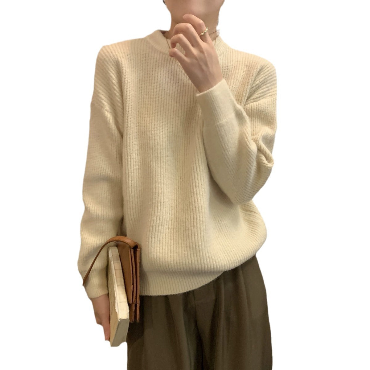 Pull en tricot confortable pour dames avec motif en fines côtes et coupe décontractée Chic und Stil