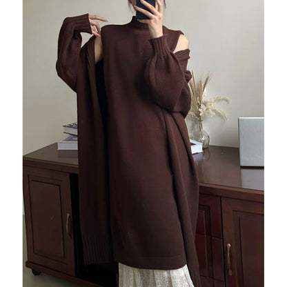 Robe en tricot à capuche décontractée pour femmes Chic und Stil