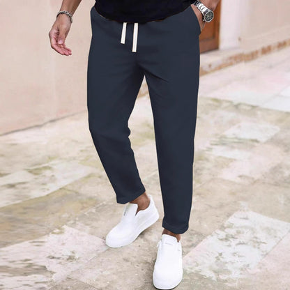 Casual pants for men with elastic waistband and practical pockets Chic and Style