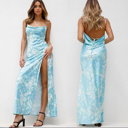 Chic and Stylish Women's Maxi Dress with Hooded Neckline and High Slit