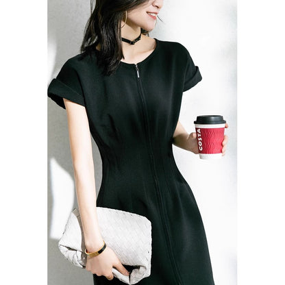 Robe midi élégante à fermeture éclair Chic und Stil pour femmes