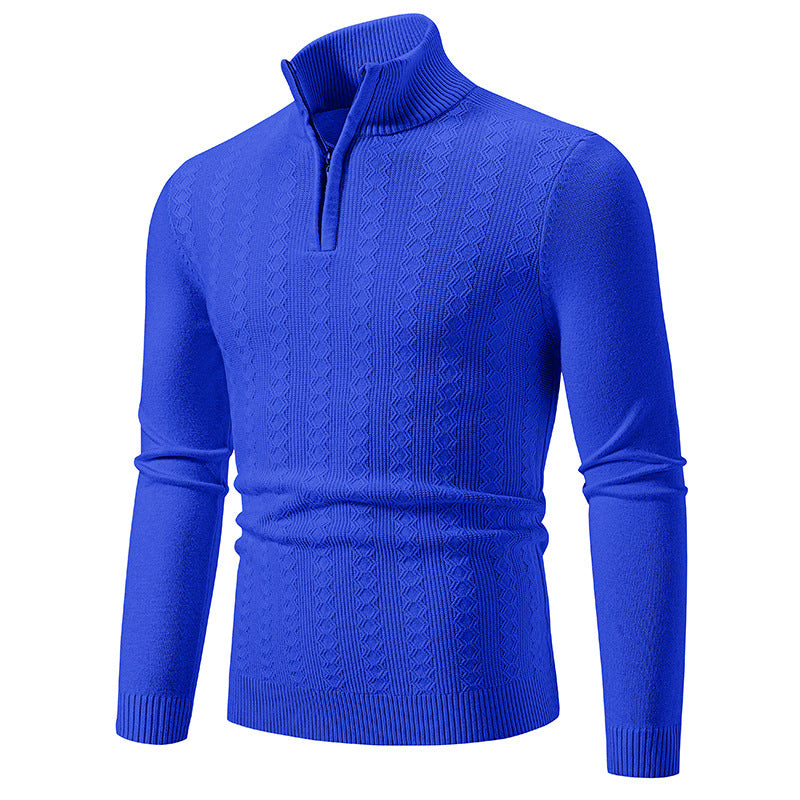Pull en tricot élégant pour homme avec fermeture éclair haute Chic und Stil
