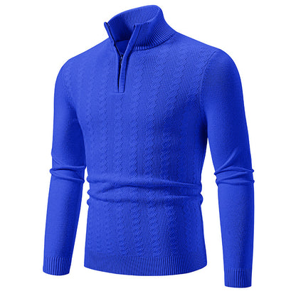Pull en tricot élégant pour homme avec fermeture éclair haute Chic und Stil