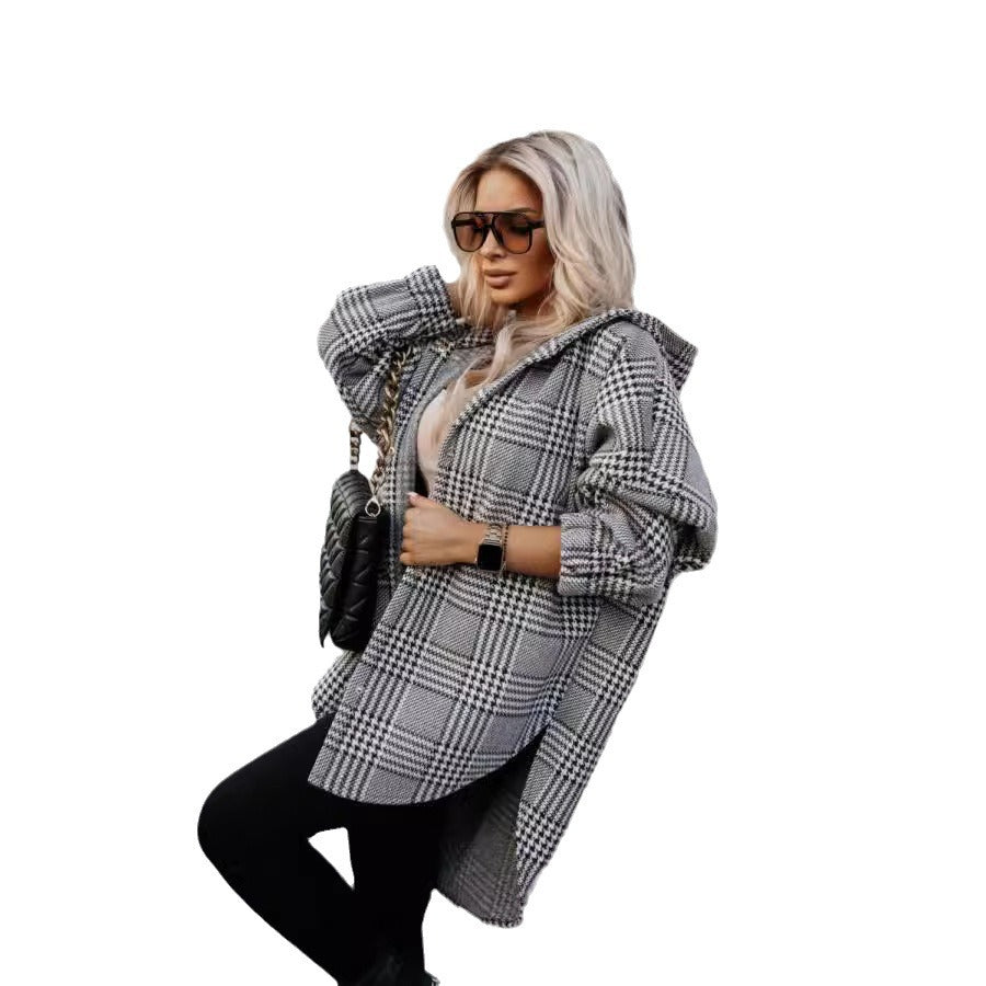 Robe chemise oversize femme avec un motif à carreaux moderne Chic und Stil