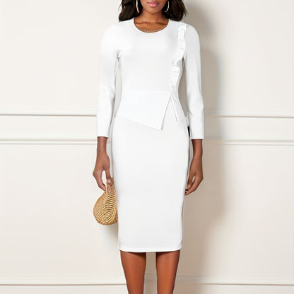 Robe ajustée pour femmes avec manches longues et ruching Chic und Stil