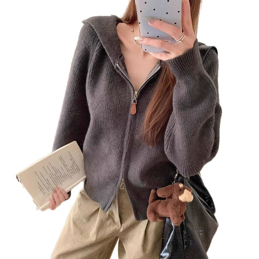 Dames hoodie à la mode avec fermeture éclair et design texturé Chic und Stil