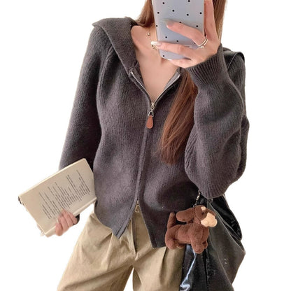 Dames hoodie à la mode avec fermeture éclair et design texturé Chic und Stil