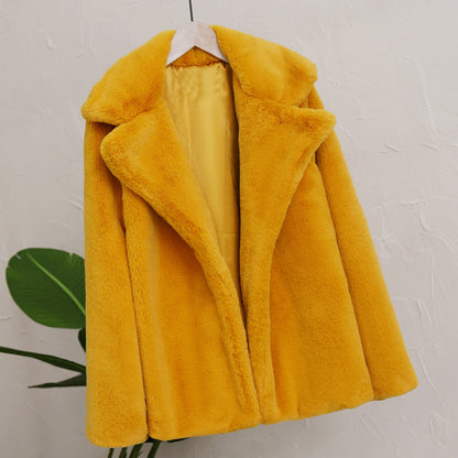 Dames Flauscher Manteau Chic und Stil