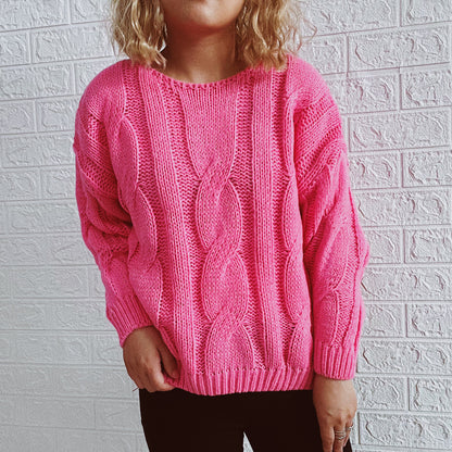 Pull-over en grosse maille pour dames avec un motif de torsades frappant et une coupe ample Chic und Stil