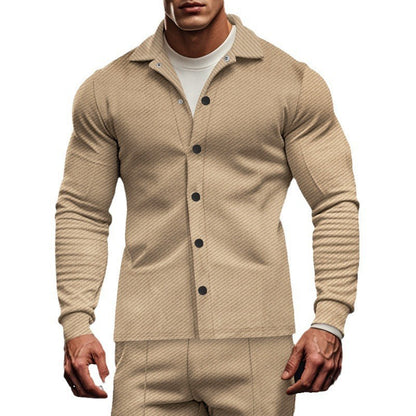 Chemise à manches longues structurée pour hommes avec poche poitrine pratique Chic und Stil