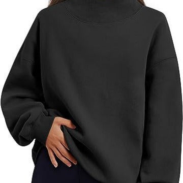 Pull-over décontracté pour dames avec col haut et manches larges Chic und Stil