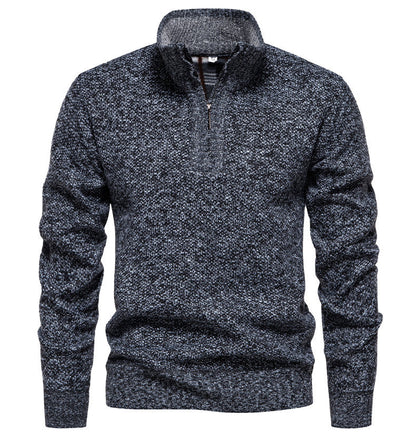 Pull-over zippé pour hommes avec design structuré Chic und Stil