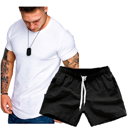 Homme T-shirt de loisirs et set de shorts Chic und Stil