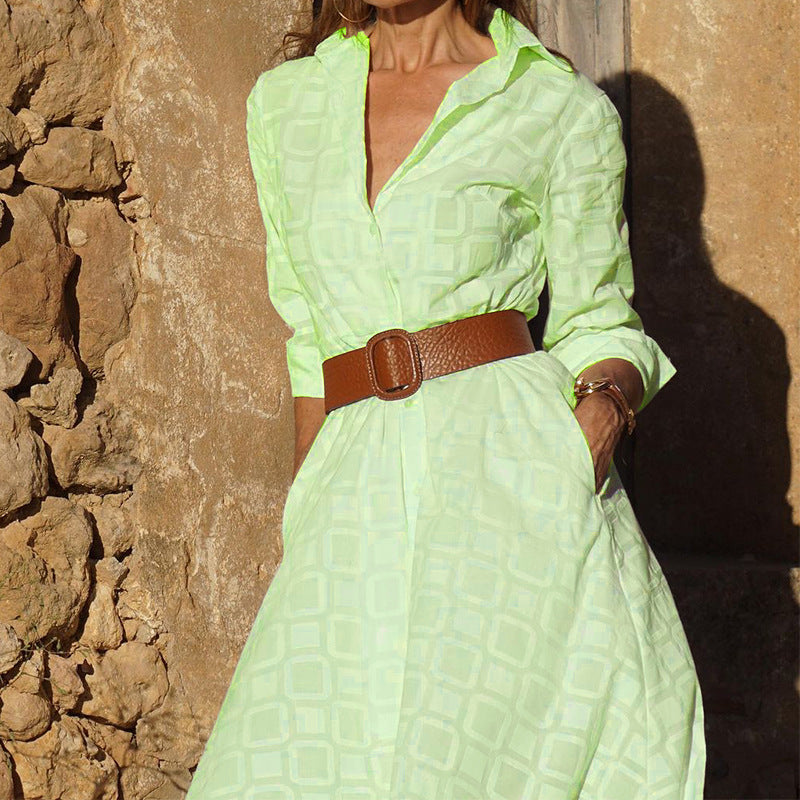 Robe chemise pour femmes au design moderne avec poches latérales pratiques Chic und Stil