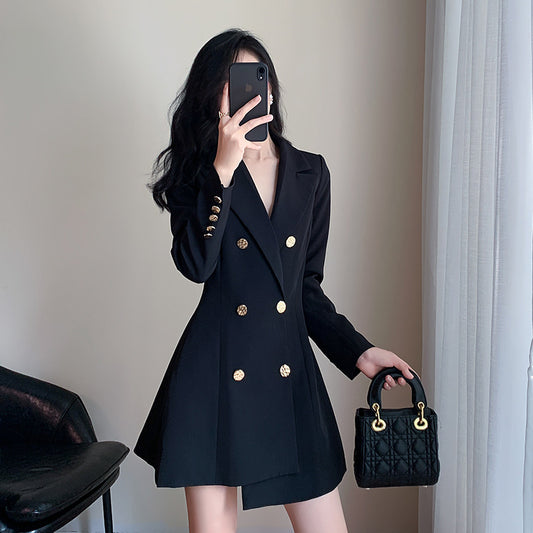 Robe blazer mini double boutonnage ajustée pour femmes Chic und Stil