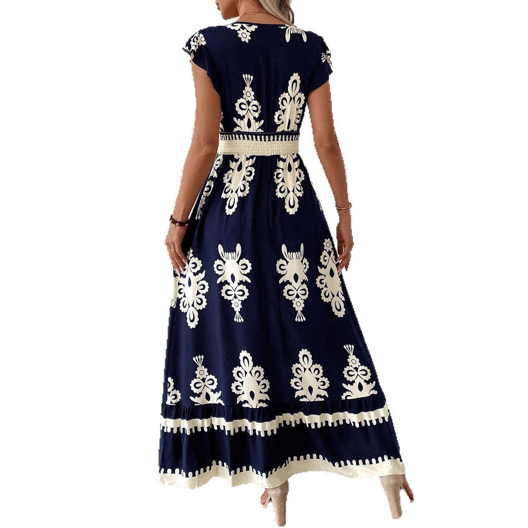 Femmes Robe Maxi Imprimé Bohémien Chic und Stil