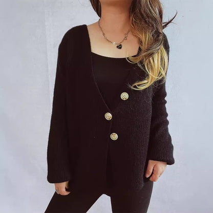 Cardigan en tricot décontracté pour femmes avec détails de boutons décoratifs Chic und Stil