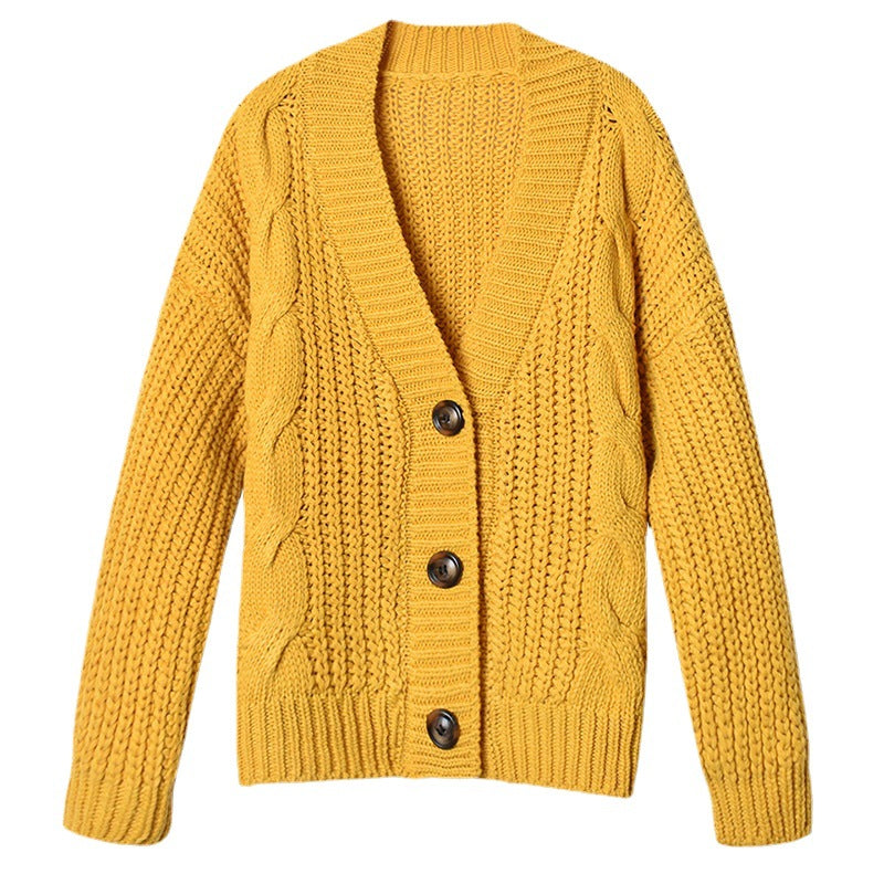 Dames cardigan en tricot avec un magnifique motif en cable et des détails de boutons élégants Chic und Stil
