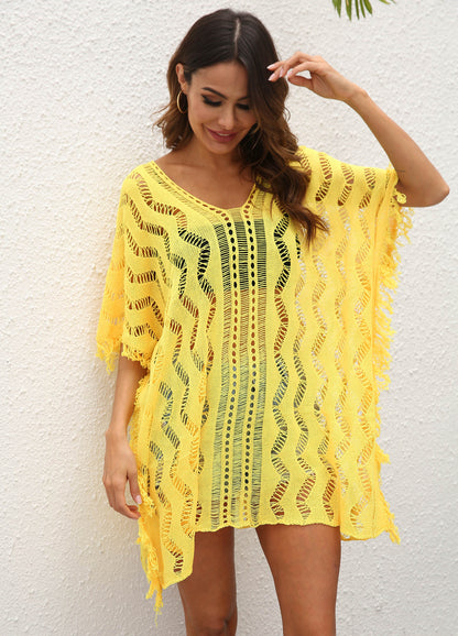 Dames Breezy Crochet Plage Couverture Poncho Chic und Stil