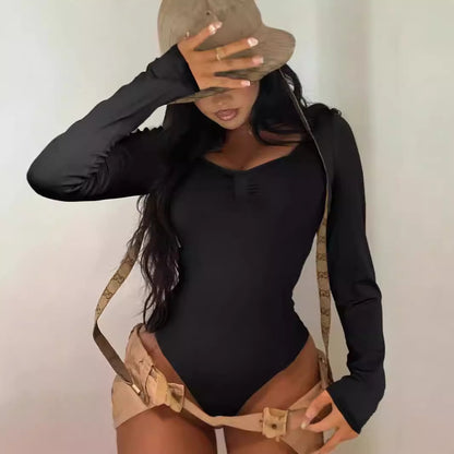 Body à manches longues élégamment coupé pour femmes avec détails en dentelle Chic und Stil