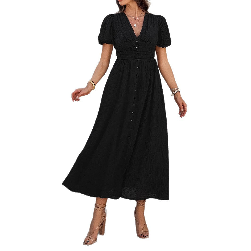 Robe maxi élégante à boutons pour femmes Chic und Stil