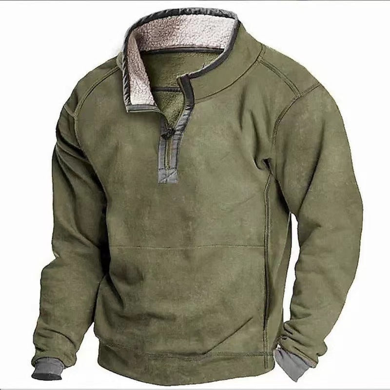 Pull en polaire pour hommes avec col montant et fermeture éclair pratique Chic und Stil