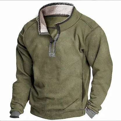 Pull en polaire pour hommes avec col montant et fermeture éclair pratique Chic und Stil