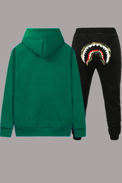 Women's hoodie and jogger pants set with creative Chic und Stil pattern