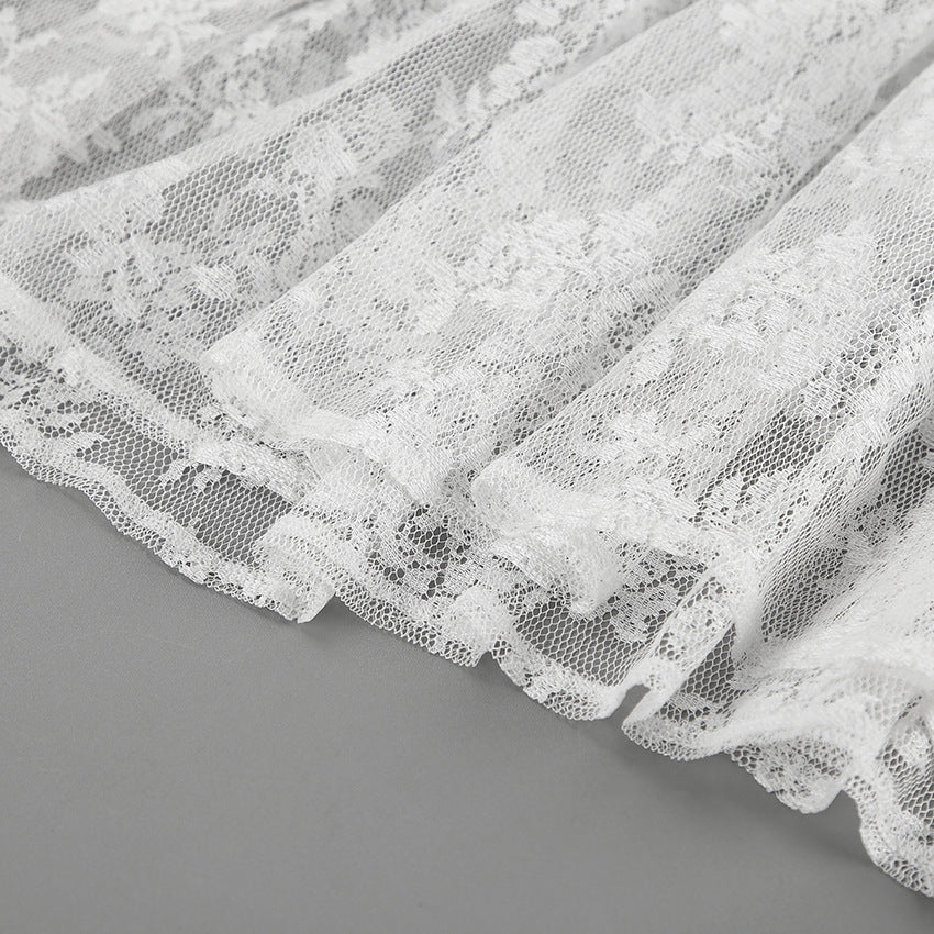 Dames Élégant Jupe Maxi en Dentelle Chic und Stil