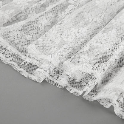 Dames Élégant Jupe Maxi en Dentelle Chic und Stil