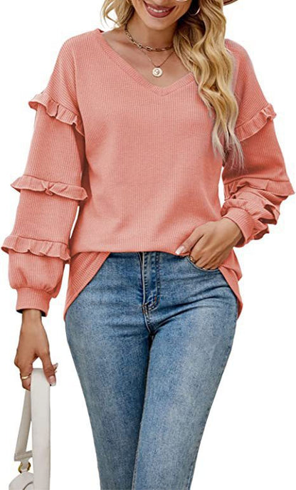 Sweatshirt femme à détails en volants Chic und Stil