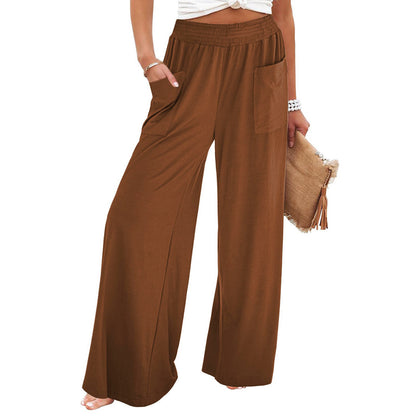 Women Wide Leg Palazzo Pants with Elastic Waist and Convenient Pockets Chic and Style