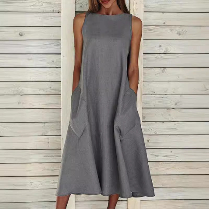 Robe maxi légère pour dames avec poches latérales pratiques Chic und Stil