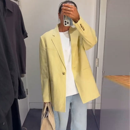 Blazer en lin décontracté pour femmes Chic und Stil