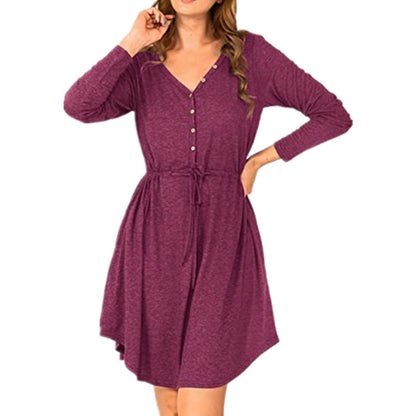 Robe portefeuille décontractée pour femmes avec détails en bouton et cordon de taille Chic und Stil