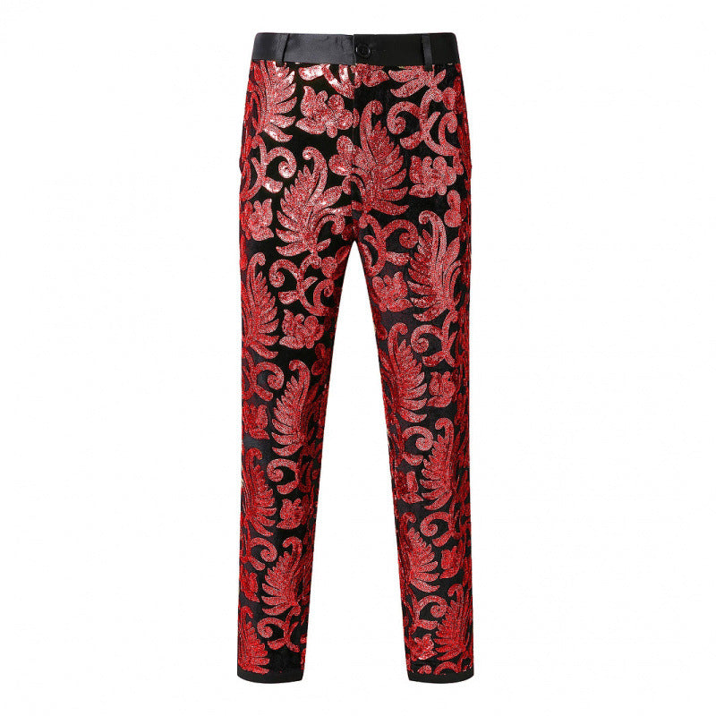 Elegant sequin pants for men with floral design Chic and Style